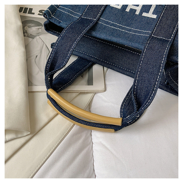 Denim Tote Bag - MJ