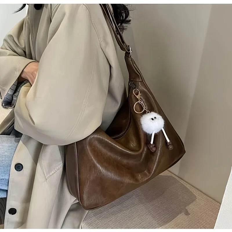 Large-capacity handbag, retro crossbody bag - elegant handbag, new tote bag, versatile crossbody bag