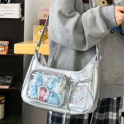 New Transparent leather Aura Korean Y2K Shoulder Bag
