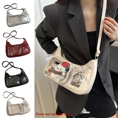 New Transparent leather Aura Korean Y2K Shoulder Bag