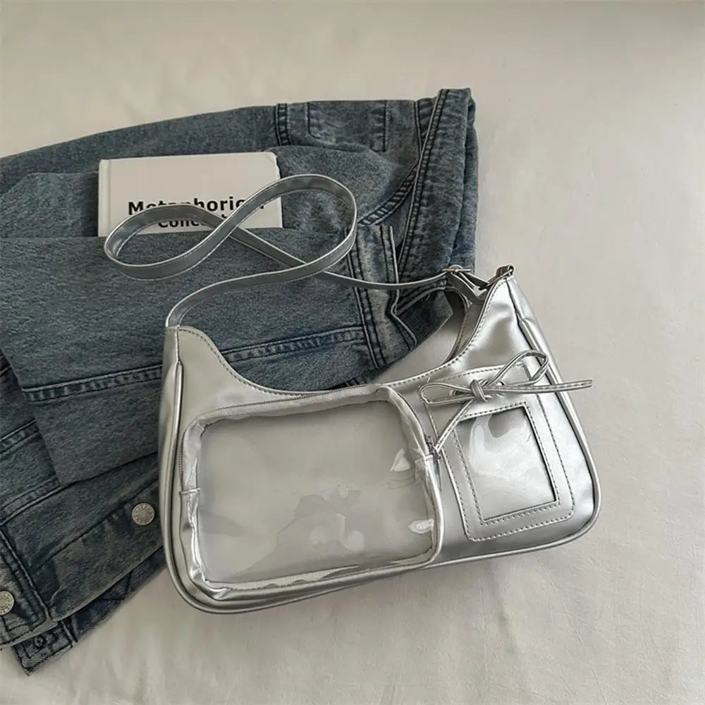 New Transparent leather Aura Korean Y2K Shoulder Bag