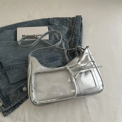 New Transparent leather Aura Korean Y2K Shoulder Bag
