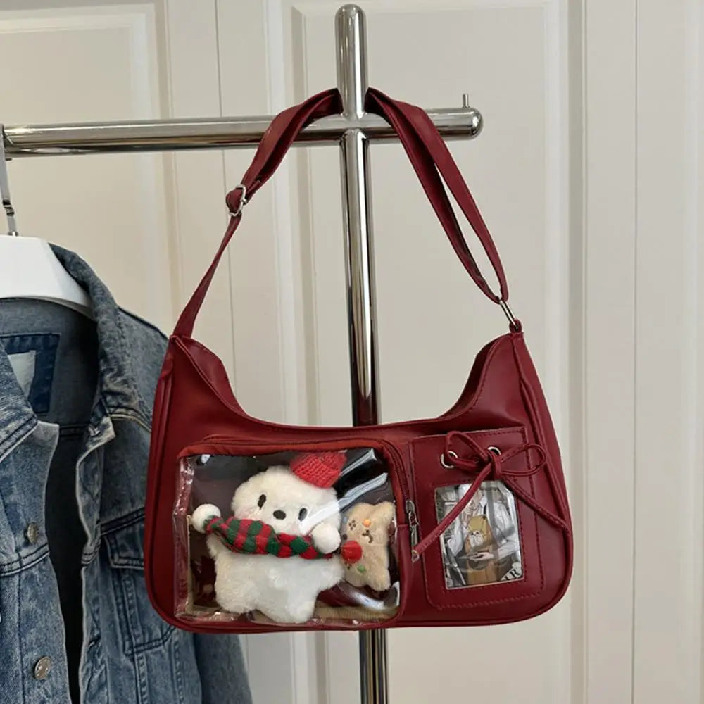 New Transparent leather Aura Korean Y2K Shoulder Bag