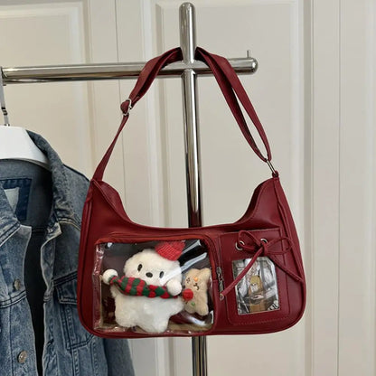 New Transparent leather Aura Korean Y2K Shoulder Bag