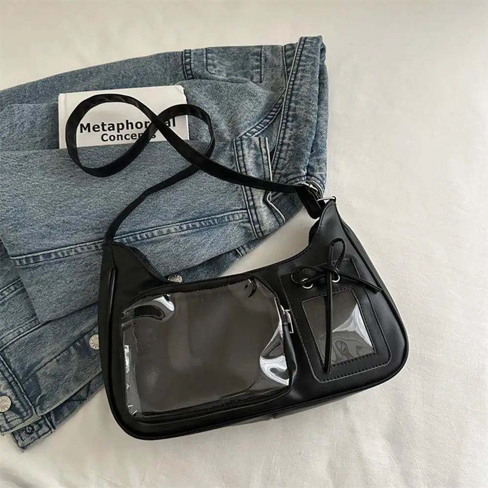 New Transparent leather Aura Korean Y2K Shoulder Bag