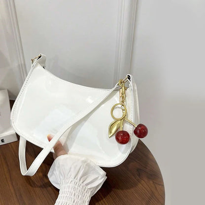 Deep Vintage Rose Aura Handbag with Cherry Pendant