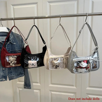 New Transparent leather Aura Korean Y2K Shoulder Bag