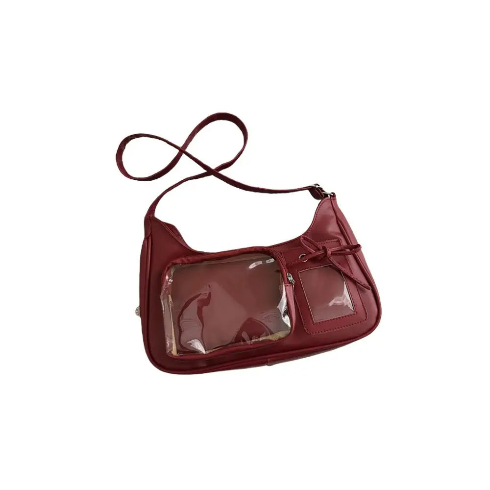 New Transparent leather Aura Korean Y2K Shoulder Bag