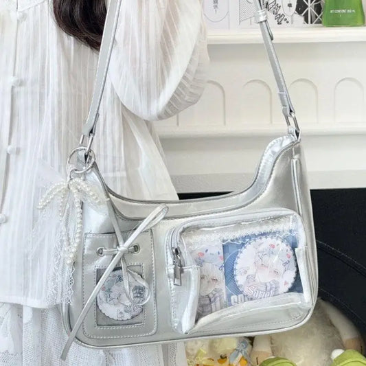 New Transparent leather Aura Korean Y2K Shoulder Bag