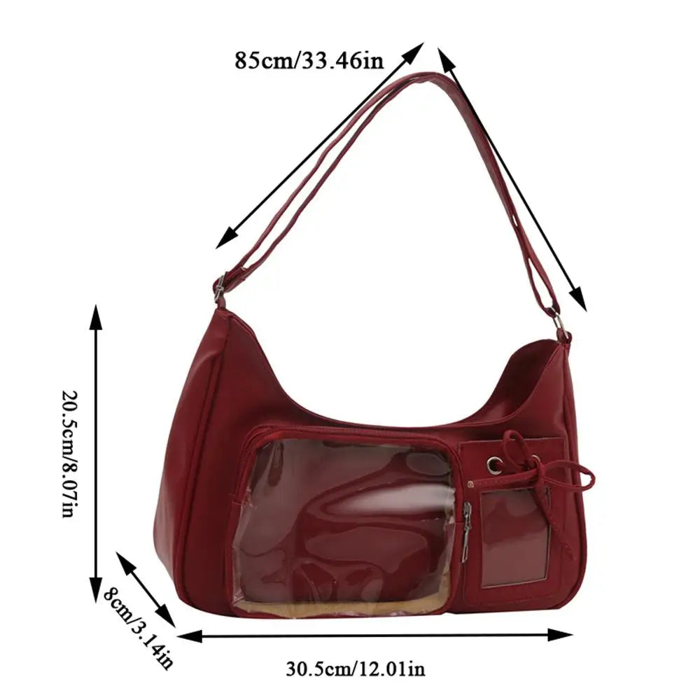 New Transparent leather Aura Korean Y2K Shoulder Bag
